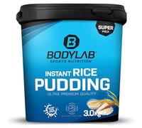 Bodylab24 Instant Rice Pudding 3kg, à base de farine de riz à 100%, sans autre additif, l'apport rapide et délicieux en glucides pour la prise de masse ou avant l'entraînement, goût neutre