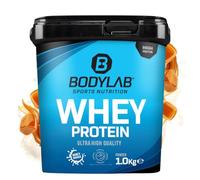 Bodylab24 Whey Protein Powder Caramel 1kg, pour des muscles plus forts, protéine de lactosérum peut favoriser la construction musculaire, avec 80% de protéines, sans aspartame