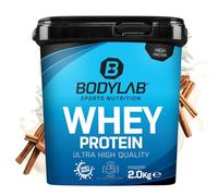 Bodylab24 Whey Protein Powder Riz au lait à la cannelle 2kg, pour des muscles plus forts, protéine de lactosérum peut favoriser la construction musculaire, avec 80% de protéines, sans aspartame
