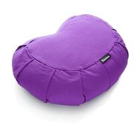 BODYMATE coussin de yoga/méditation demi-lune L42 cm x l30 cm x h15 cm - Housse 100% coton lavable en machine - Rembourrage en coques de sarrasin - Divers coloris