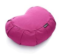 BODYMATE coussin de yoga/méditation demi-lune L42 cm x l30 cm x h15 cm - Housse 100% coton lavable en machine - Rembourrage en coques de sarrasin - Divers coloris