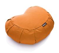 BODYMATE coussin de yoga/méditation demi-lune L42 cm x l30 cm x h15 cm - Housse 100% coton lavable en machine - Rembourrage en coques de sarrasin - Divers coloris
