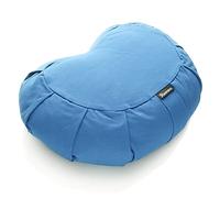 BODYMATE coussin de yoga/méditation demi-lune L42 cm x l30 cm x h15 cm - Housse 100% coton lavable en machine - Rembourrage en coques de sarrasin - Divers coloris