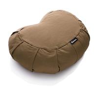 BODYMATE coussin de yoga/méditation demi-lune L42 cm x l30 cm x h15 cm - Housse 100% coton lavable en machine - Rembourrage en coques de sarrasin - Divers coloris