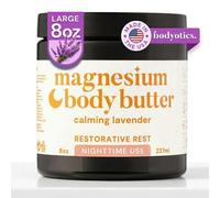 Bodyotics Crème de magnésium - Beurre corporel au magnésium de nuit pour femme, grossesse et confort post-partum (parfum apaisant de lavande, 236,8 g)