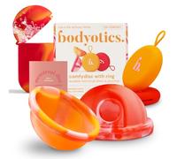 Bodyotics Disques Menstruels et Étui Stérilisateur S/L Rouge/Orange | Set disques réutilisables S/L avec conteneur silicone portable pour nettoyage et rangement