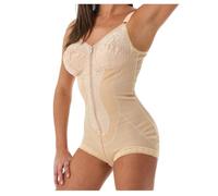 BODYPERFECT Body amincissant élastique en coton pour retirer votre forme, fabriqué en Italie - Beige - 3XL