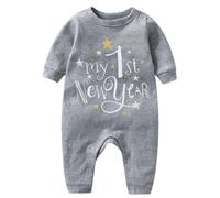 Body's 86 Mon premier Nouvel An Vêtements Nouveau-né Bébé Garçon Fille Tenues du Nouvel An Combinaison Impression Lettre Combinaison Bandeau Ensemble Bodys Fille Taille 50, gris, 6-9 mois
