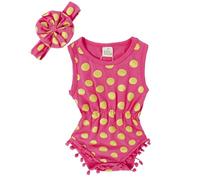 Bodys pour Bébé Ensemble de Body Court col Rond avec Poches Tenue en Coton uni Fille garçon