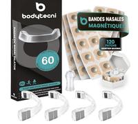 Bodytecni® Bandelettes Nasales Magnétiques Premium PRO EDITION | MEGAPACK 120 PATCHS AMÉLIORÉS + ÉTUI DE RANGEMENT | Anti-Ronflement pour Mieux Dormir, Aide à Mieux Respirer