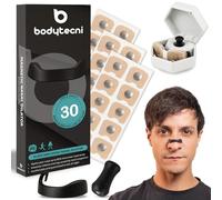Bodytecni® Bandelettes Nasales Magnétiques Premium PRO EDITION | MEGAPACK 60 PATCHS AMÉLIORÉS + ÉTUI DE RANGEMENT | Anti-Ronflement pour Mieux Dormir, Aide à Mieux Respirer, Améliore l’Oxygénation