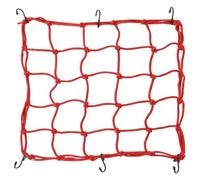 BODZWI Filet Moto Bagage 40x40cm Rouge, Filet Araignée Moto Élastique avec 6 Crochets Réglables pour Casque, Scooter, Bicyclette et VTT, Filet de Rangement Extensible et Résistant