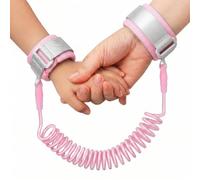 BODZWI Laisse Enfant 2m - Bracelet Enfant Sécurité Anti-Perte - Harnais Enfant Réglable pour Promenade et Lieux Publics - Attache Enfant Sécurité Poignet, Rose