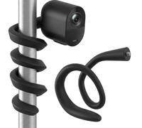 BODZWI Support Caméra Bébé Universel, Bras Flexible en Silicone pour Babyphone, Fixation Sans Perçage Compatible avec la Plupart des Moniteurs (Filetage 1/4), Support de Caméra pour Lit Bébé - Noir