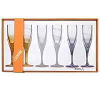 Böckling Coffret de 6 flûtes colorées en Cristal