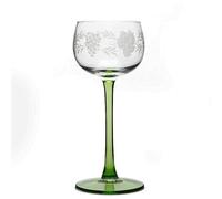 Boeckling - Lot de 6 Verres à vin d'Alsace Pied Vert, décor grappes 15 cl - BOECKLING