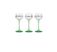 Boeckling - Lot de 6 Verres à vin d'Alsace Pied Vert, Skyline Alsace - BOECKLING