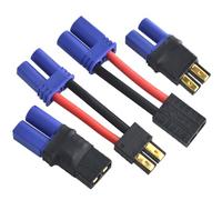BOEEA Adaptateur de connecteur de batterie RC LiPo compatible avec TRX/Traxxas Lipo prise de batterie vers EC5 mâle femelle sur chargeur ESC (2 paires)
