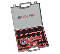 BOEHM - Coffret d'Emporte-Pièces Découpe-Joint - Avec Poignée Anti Vibration, Mandrin et Pointe de Centrage - Fabriqué en France - 29 Emporte-Pièces, 2-49mm