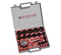 BOEHM - Coffret d'Emporte-Pièces Découpe-Joint - Avec Poignée Anti Vibration, Mandrin et Pointe de Centrage - Fabriqué en France - 29 Emporte-Pièces, 2-50mm