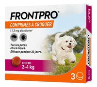 Boehring Frontpro 11,3mg Contre Puces Et Tiques Chiens Taille S 2-4kg 3 Comprimés À Croquer