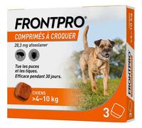 Boehring Frontpro 28,3mg Contre Puces Et Tiques Chiens Taille M 4-10kg 3 Comprimés À Croquer