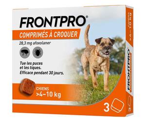 Boehring Frontpro 28,3mg Contre Puces Et Tiques Chiens Taille M 4-10kg 3 Comprimés À Croquer