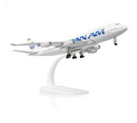 Boeing747 PANAM 1/300 Modèle d'avion en métal moulé 747 Modèle d'avion en alliage pour avion adulte-modélisation avec support (8,3 pouces) Cadeaux de passionnés d'aviation, décorations d'affichage.