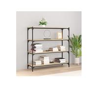 vidaXL Meuble TV Chêne Sonoma – 100x33x100 cm – Bois d'ingénierie et acier