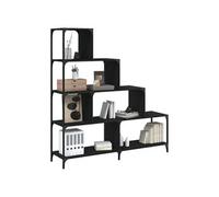 vidaXL Bibliothèque à 4 niveaux, Étagère à Livres avec Rangement, Meuble de Salon Bureau Chambre à Coucher, Moderne, Noir 842476