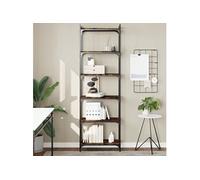 Vidaxl Bibliothèque 6 Niveaux Chêne Fumé 60x30x188cm Bois D'ingénierie Marron