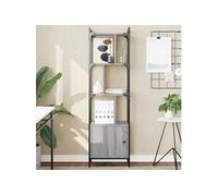vidaXL Bibliothèque avec porte 833356 – 44,5×30×154,5 cm – Chêne Sonoma gris