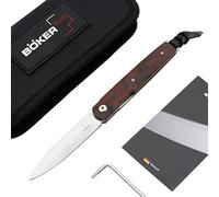 Böker Plus® LRF Cocobolo - Couteau pliant Gentleman avec clip - Couteau EDC avec manche en bois élégant - Couteau de poche à une main avec lame VG10 de 7 cm