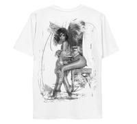 BOÉLL T-shirt Se Rena pour homme de qualité supérieure avec déclaration, force et respect, coupe régulière, respirant, Blanc - B&w, XL