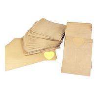 BOELLRUNO 100pcs 9 * 13cm Pochette Sac Sachet en Kraft Papier Mini pour Bonbons Graines Cadeaux Enveloppes Bijoux 10Feuilles,120pcs(4.5 cm) Kraft Papier Autocollant