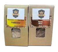BOEMY Lot de 2 encens naturels en résine, Encens en grain [ Frankincense et myrrrhe], 2 x 50 gr