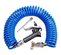 Boeray Pistolet de nettoyage robuste pour camion avec bobine de 9 mètres de long et 2 buses interchangeables, kit de soufflage, bleu