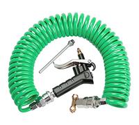 Boeray Pistolet de nettoyage robuste pour camion avec bobine de 9 mètres de long et 2 buses interchangeables, kit de soufflage, vert