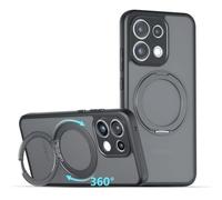 BoerHang Coque Support Magnétique Compatible avec Realme P4R 5G/C100 4G, [Anti.Traces de Doigts et Anti.Rayures], Dos PC Mat + Coque de Protection Antichoc en TPU.Noire Support
