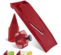 Börner Mandoline V1 ClassicLine (Set de Base) • Mandoline Réglable pour Légumes & Fruits • Avec 2 Inserts, Porte-fruits • Coupe-légumes en V pour tranches en 3 épaisseurs • Rouge