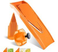 Börner Mandoline V1 ClassicLine (Set de Base) • Mandoline Réglable pour Légumes & Fruits • Avec 2 Inserts, Porte-fruits • Coupe-légumes en V pour tranches en 3 épaisseurs • Orange
