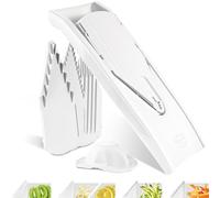 Börner Mandoline V1 ClassicLine (Starter Set) • Mandoline Réglable pour Légumes & Fruits • Avec 4 Inserts, Porte-fruits • Coupe-légumes pour tranches, lamelles & dés • Blanc