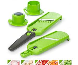 Börner Multi Dicer + Multi Slicer (Set 4-en-1) • Set de Coupe-légumes avec 5 Styles de Coupe • Pour Dés, Juliennes & Tranches en Différentes Épaisseurs • Mandolines (Vert)