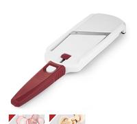 Börner Multi Slicer Coupe-légumes • Trancheur de Légumes pour Tranches en 2 Épaisseurs • Mandoline pour Fruits & Légumes • Mini Mandoline de Cuisine • Blanc avec Poignée Rouge