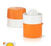 Börner Presse-agrumes manuel - Avec récipient à jus - Orange | Pour oranges citrons & raisins - Nettoyage rapide - Sans BPA - Presse manuelle avec cône plastique - Fabriqué en Allemagne