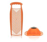 Börner Râpe á Légumes PowerLine + Porte-Fruit (2 Pièces)• Râpe Fine & Grossière • Râpe Double Face pour Légumes, Fruits & Fromage • Coupe-légumes, Râpe à Fromage • Couleur: Orange