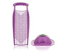 Börner Râpe á Légumes PowerLine + Porte-Fruit (2 Pièces)• Râpe Fine & Grossière • Râpe Double Face pour Légumes, Fruits & Fromage • Coupe-légumes, Râpe à Fromage • Couleur: Violet