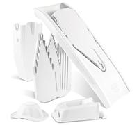 Börner Reston Lloyd Mandoline Slicer V1 (ensemble professionnel) • Trancheuse en V avec 5 réglages d'épaisseur et boîte de rangement • Trancheuse de cuisine réglable pour légumes et fruits • Couleur