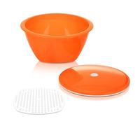 Börner Saladier Multimaker avec Couvercle (Orange) • Saladier avec Couvercle et Tamis • Compatible Micro-ondes et Congélateur • Ensemble de Saladier • Saladier Garde-Frais avec Couvercle