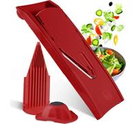 Börner V1 Basis Set Râpe à légumes Râpe en V Coupe-légumes Râpe à carottes Râpe de cuisine Râpe à légumes Râpe à concombre, Couleur:Rouge